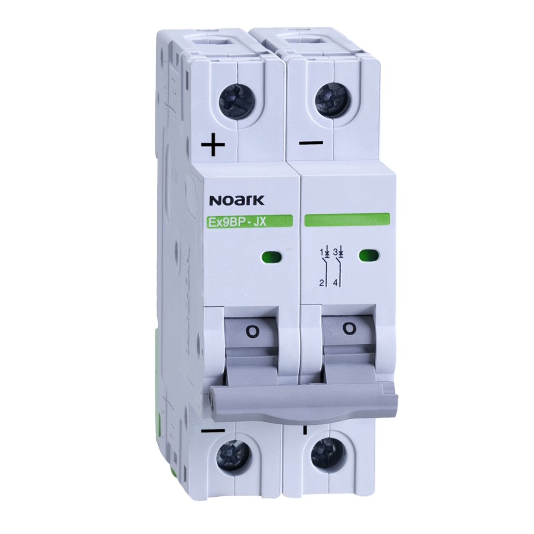 Noark Ex9BP-JX( ) Mini circuit breaker, 2-pole, 500VDC, 6A