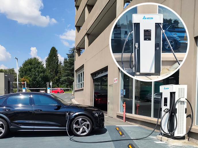 Power up at the EV charging station that we supplied at Audi Rivonia