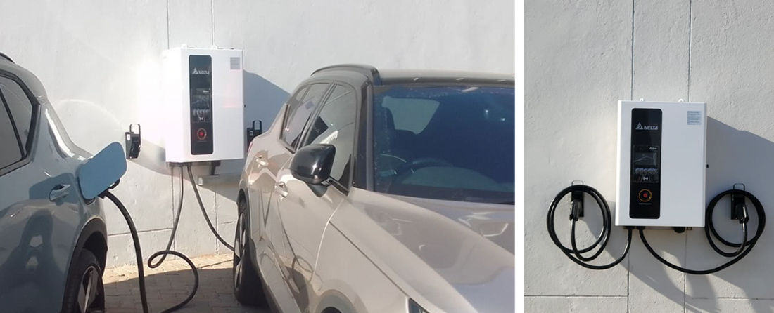 EV charging stations at Volvo dealership in Fourways
