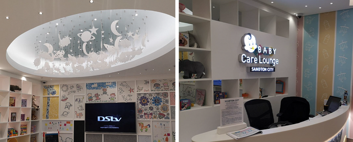 Tailored lighting for Sandton City's Baby Care Lounge