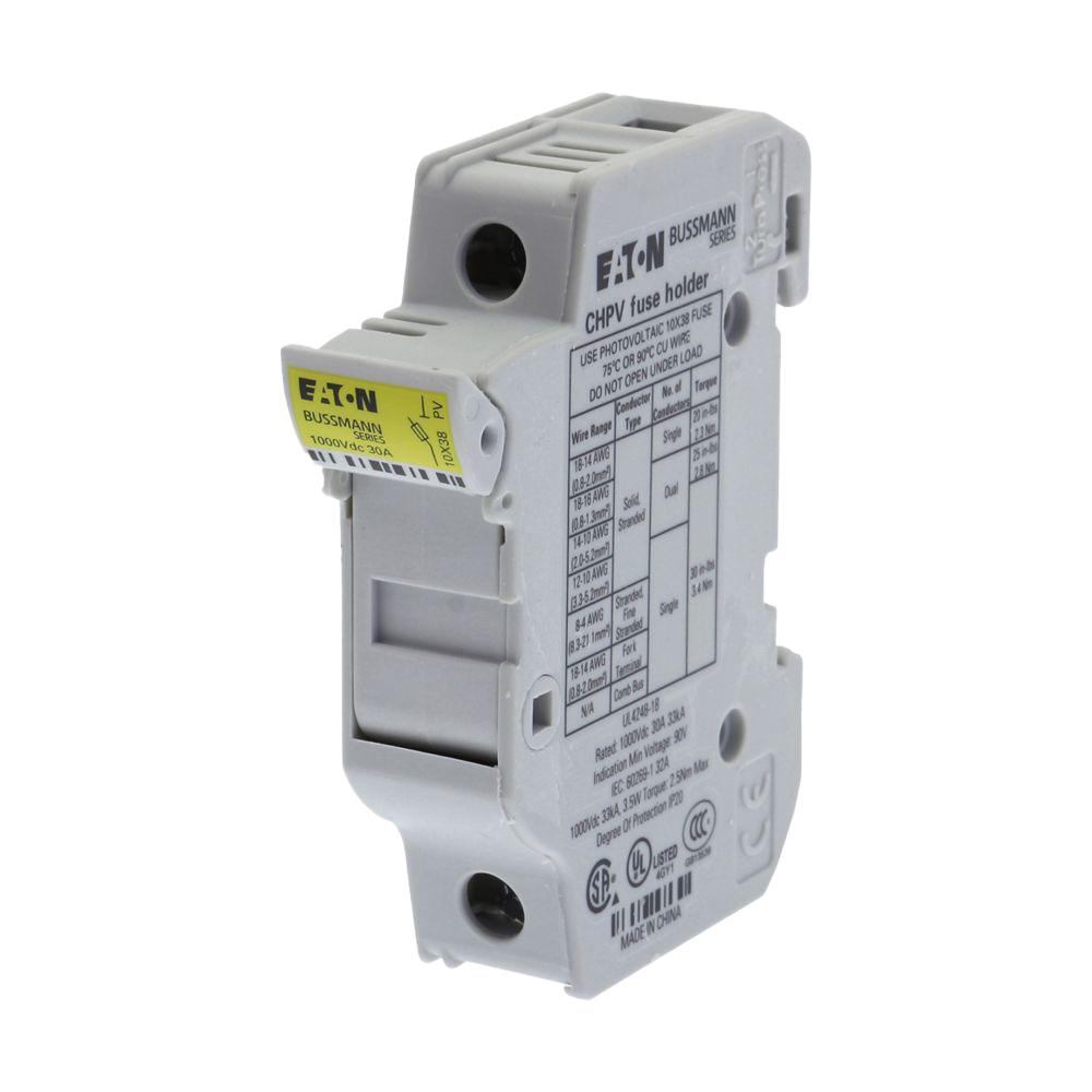 Bussmann Fuse holder, modular, 1-pole, 1000VDC, 30A - Rubicon Installer Portal