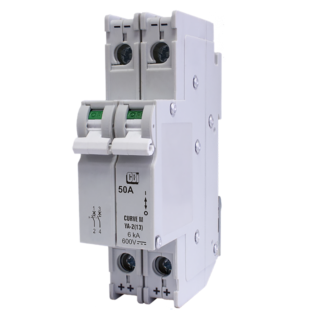 Zjbeny 2-Pole 600V 20A DC Circuit Breaker DIN Mount