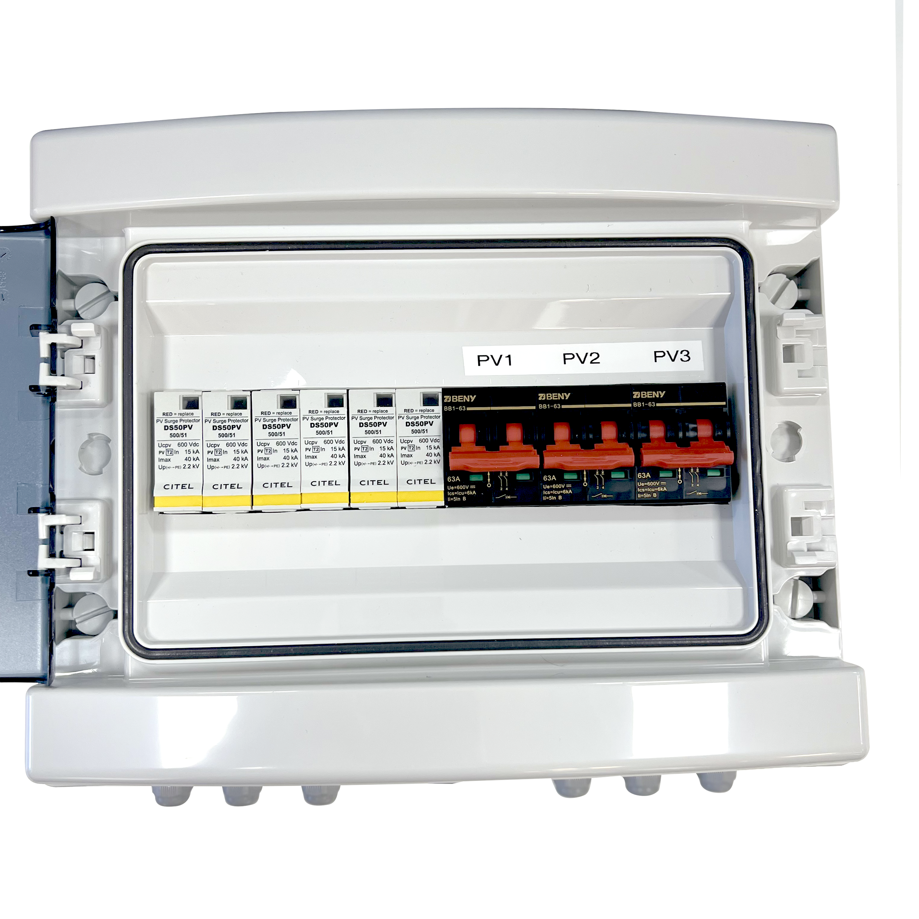 DC protection box with fuse protection, 3-string, 8KVA - Rubicon Installer Portal