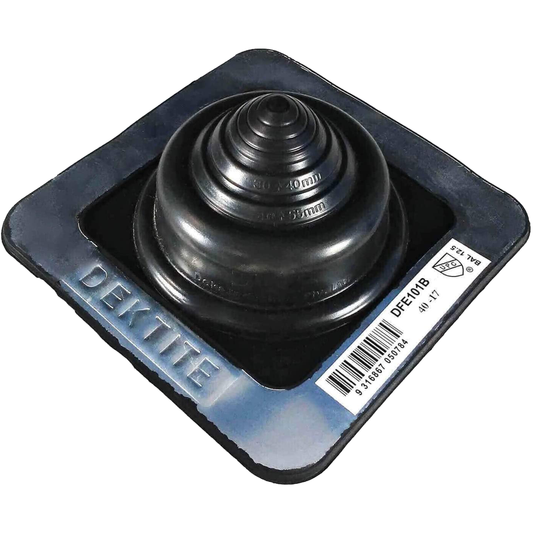 Deks Dektite multiport cable entry, black, 139 x 139mm - Rubicon Installer Portal