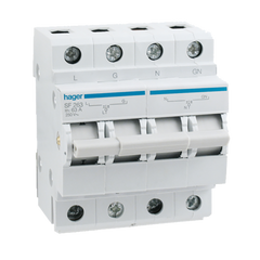 Hager Changeover switch, on-off-on, Din rail, 2-pole, 63A - Rubicon Installer Portal
