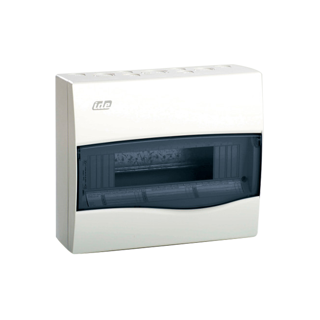 IDE Surface DB, transparent window, 1x12 DIN, 228x264x99mm - Rubicon Installer Portal