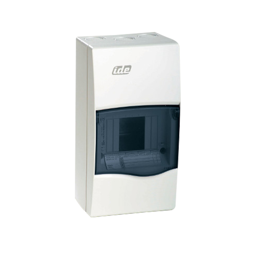 IDE Surface DB, transparent window, 1x4 DIN rail, 228x120x99 - Rubicon Installer Portal