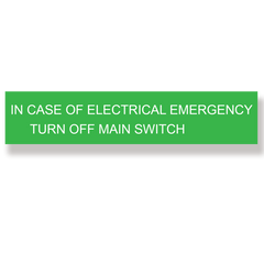Rubicon label, In case of electrical emergency, 50 x 240mm - Rubicon Installer Portal