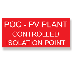 Rubicon label, POC-PV Plant, (HW) 50 x 115mm - Rubicon Installer Portal