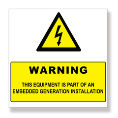 Rubicon label, Warning: Equipment, 250 x 250mm - Rubicon Installer Portal
