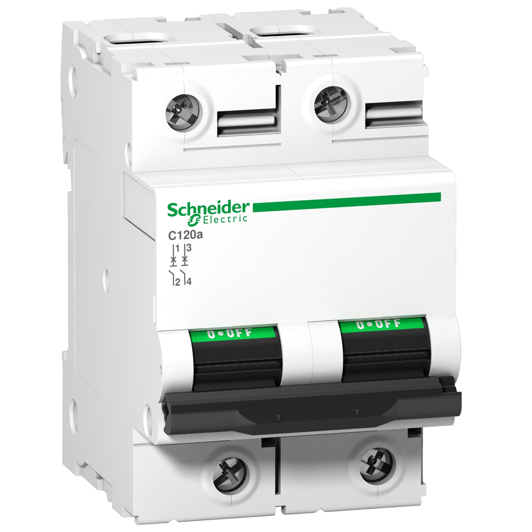 Schneider Miniature circuit breaker, C, 2-pole, 5kA, 100A - Rubicon Installer Portal