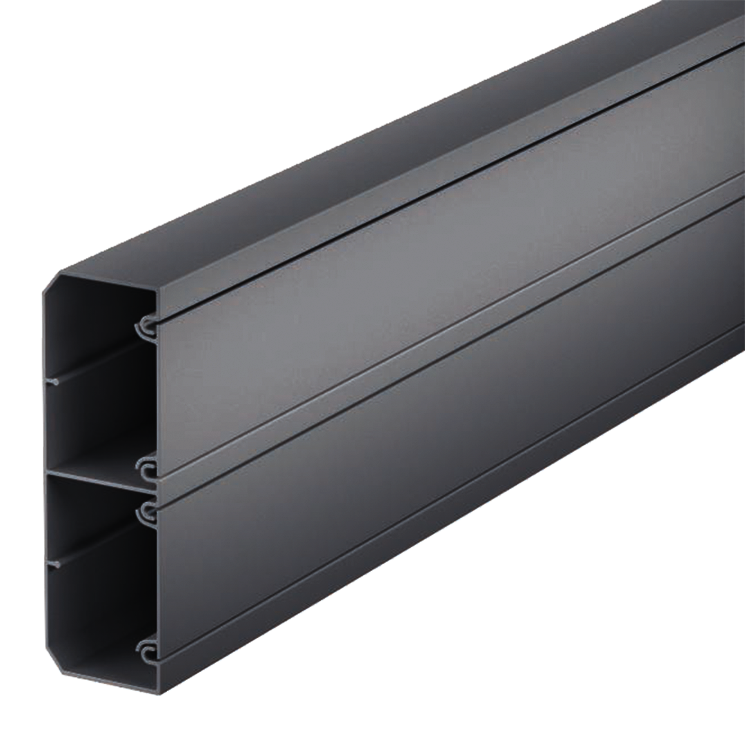 Trunking, double channel, black-2.5m - Rubicon Installer Portal