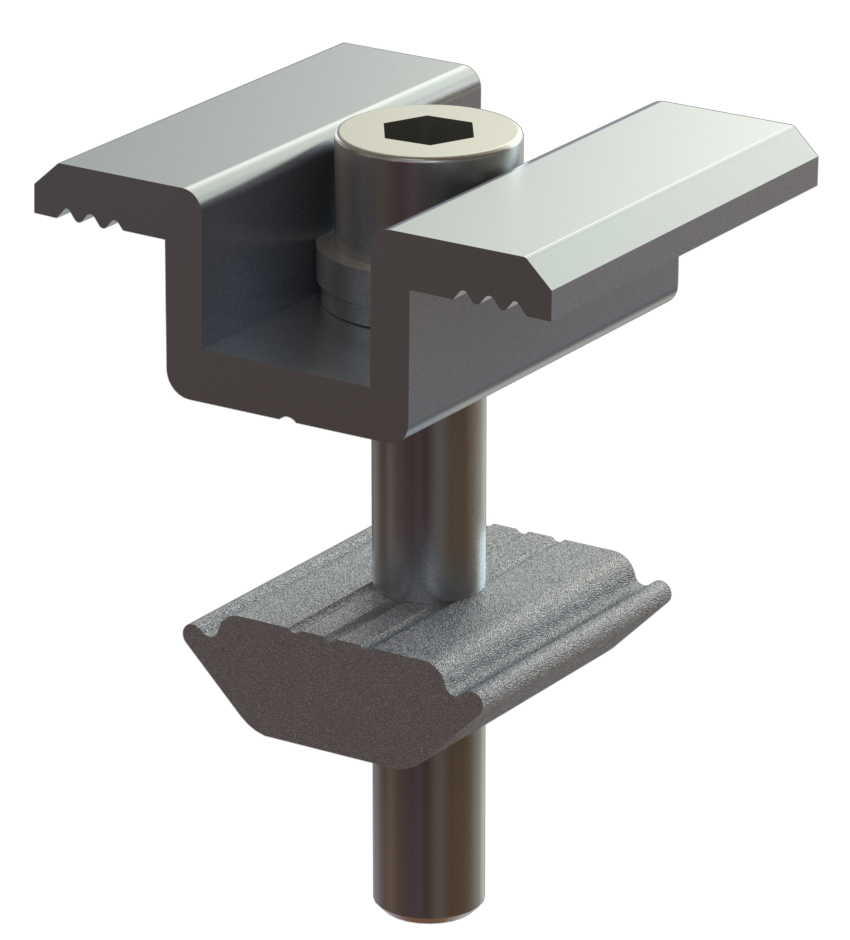 Vectis Railless rooftop mid clamp IBR - Rubicon Installer Portal