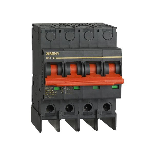 Zjbeny DC Circuit breaker, din mount, 4-pole, 1200V, 25A - Rubicon Installer Portal